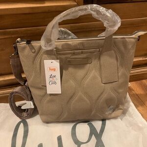 NWT lug alto matte lux crossbody tote- sand